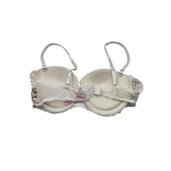 Vintage Y2K Native Intimates Womens Sz 36C Padded Push Up Bra White Floral - Picture 3 of 6
